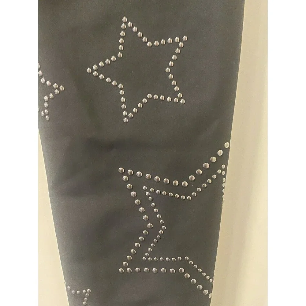 NEW SOUL by SOULCYCLE SOUL Black‎ Star Studded Leggings 7/8 Length  sz.XS